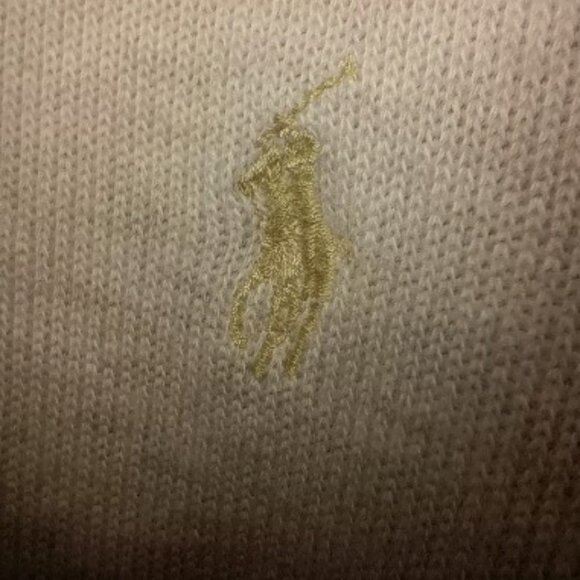 Polo By Ralph Lauren Mens Pullover Sweater XXL V-Neck Cotton Off White C2 - Picture 3 of 7